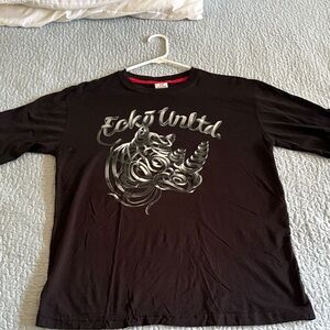 Ecko Unlimited Black T-Shirt with Silver Rhino Design
